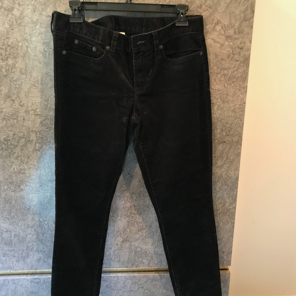 J.Crew Supper Skinny Stretch Cord-Black-Size 29